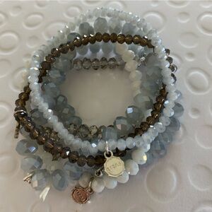 Set of 6 Liza’s crystal bracelets.